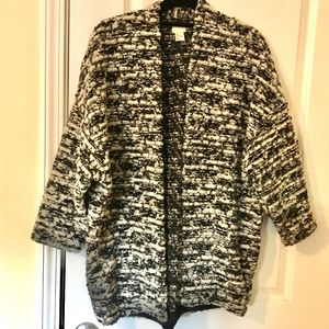 H&M Black and White Marled Sweater Coat Cardigan